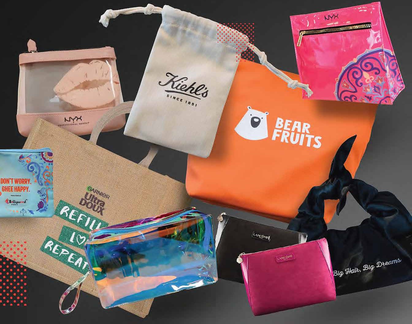 Branded pouches in many materials
