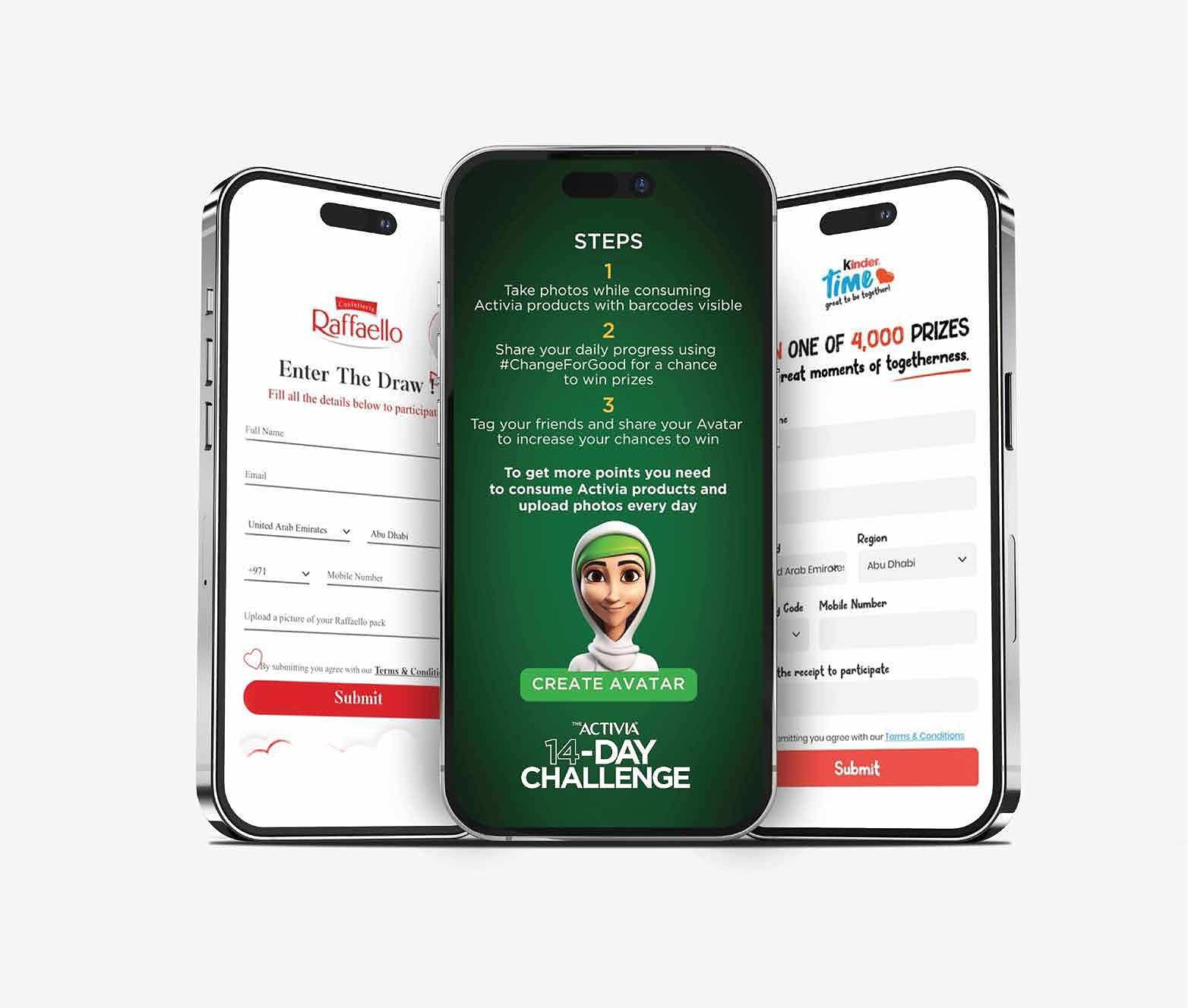 Activia 14-Day Challenge microsite on a phone